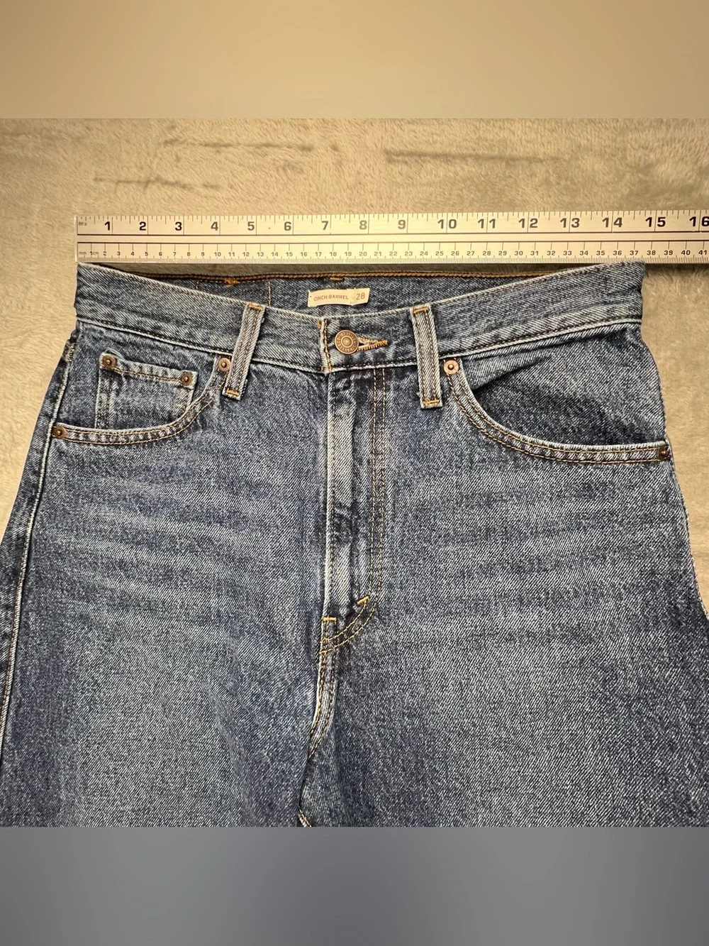 Levis Cinch Barrel Jeans Women's Size 28 Blue Denim Baggy Dark Wash Boho